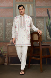 White Embroidered Koti Kurta